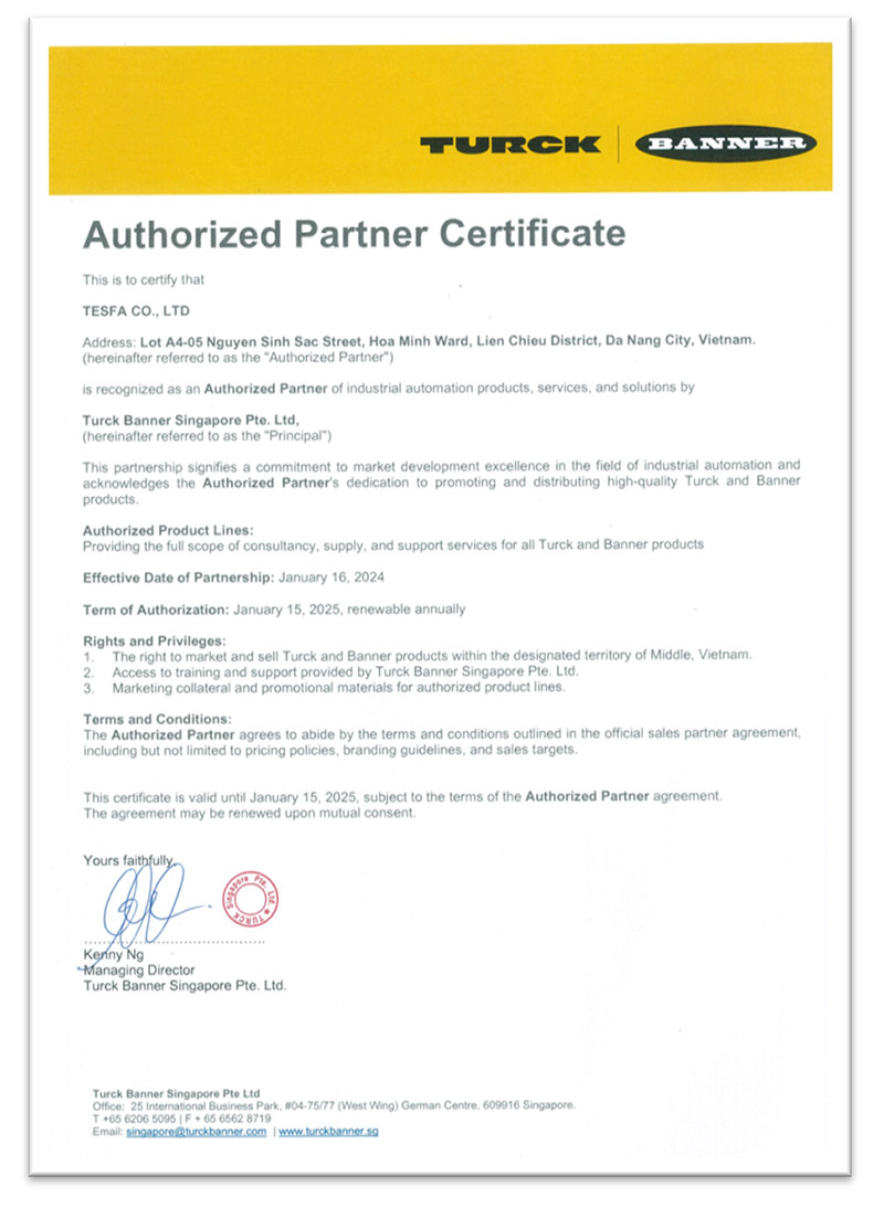 Certificate Turck Banner